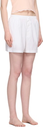 SKIMS White Cotton Poplin Boxer Pyjama Shorts