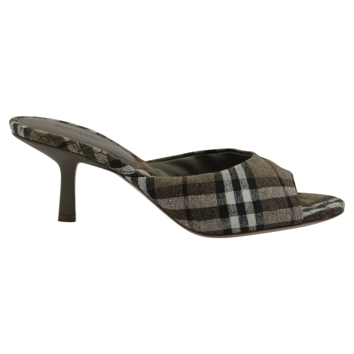 【Burberry】BROWN CANVAS MULES Burberry Brown Canvas Mules Burberry