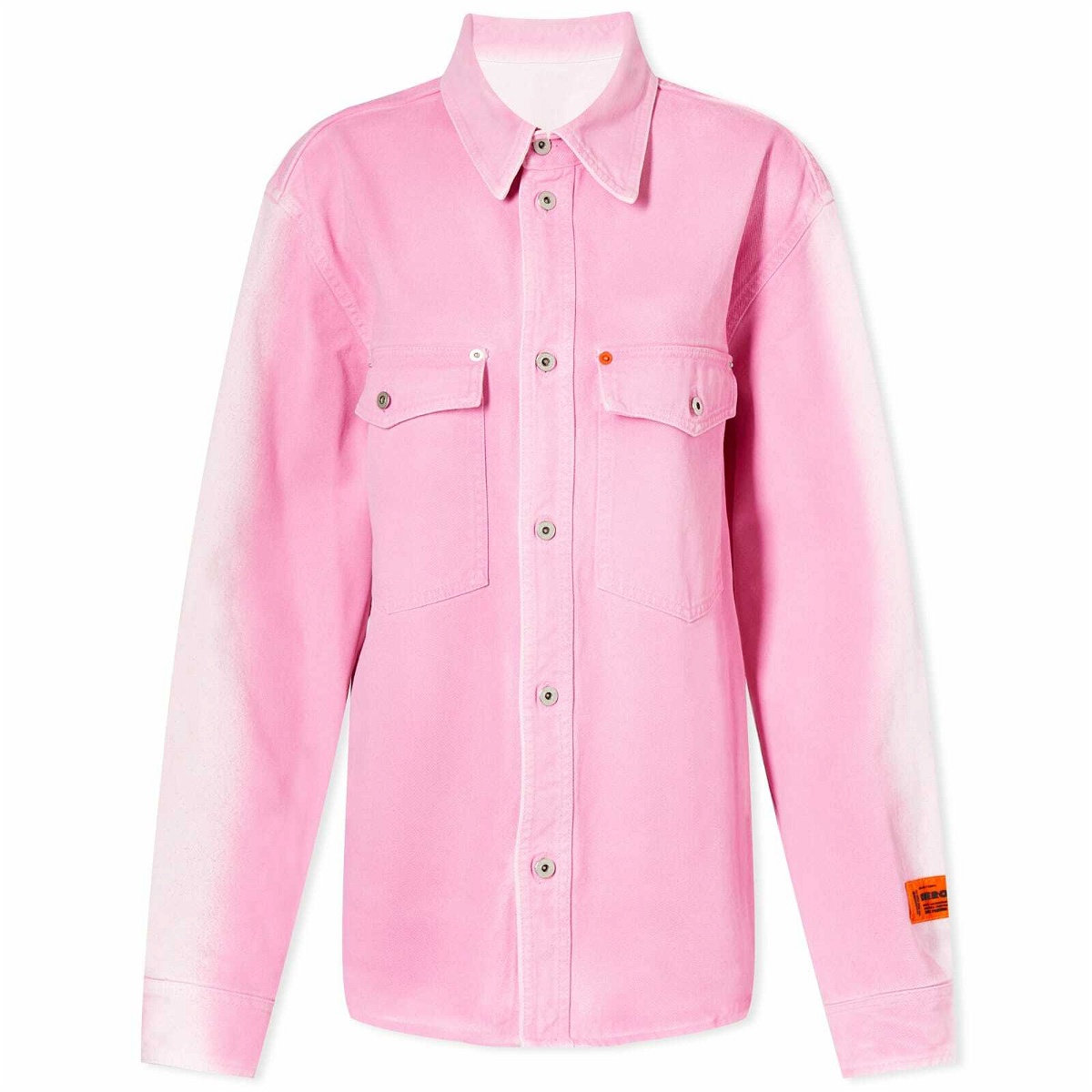 Heron Preston Women's Gradient Denim Shirt Jacket in Pink Heron Preston