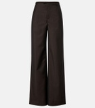 Gucci Pinstripe wool and mohair wide-leg pants