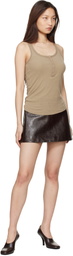 The Frankie Shop Brown Rory Croc Leather Miniskirt
