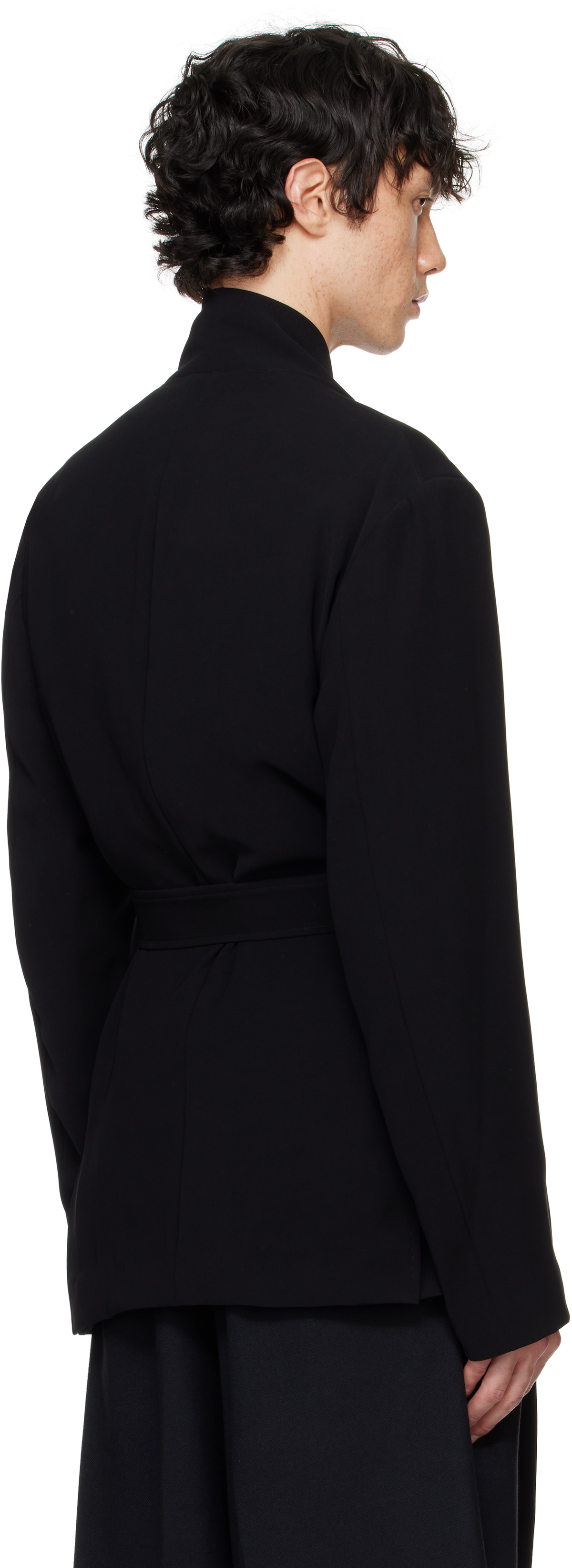 RAINMAKER KYOTO Black Stand Up Shawl Collar Blazer