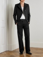 McQueen - Double-Breasted Asymmetric Wool-Gabardine Blazer - Black