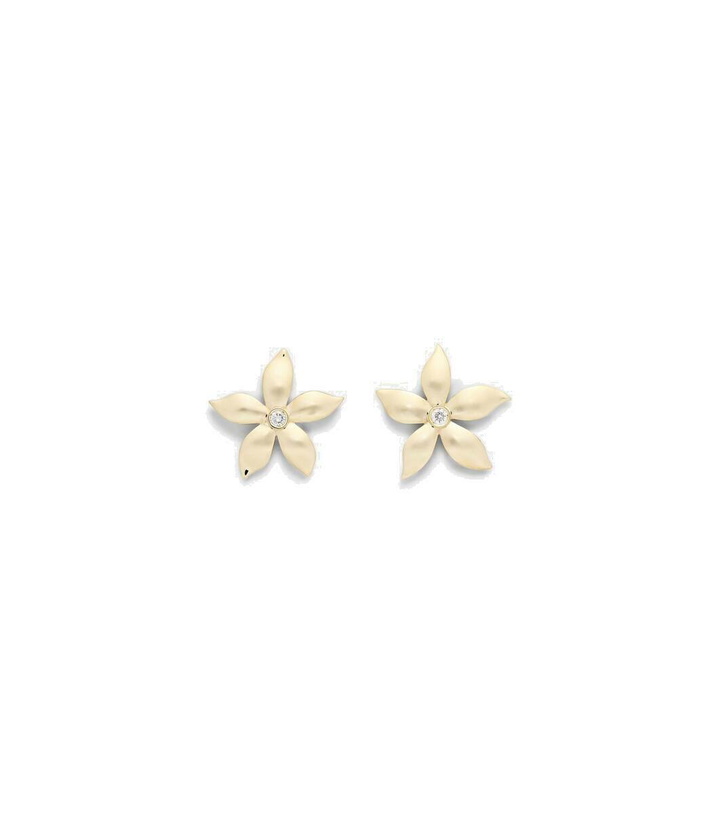 Photo: Ileana Makri Waterfall Flower 18kt gold earrings with diamonds
