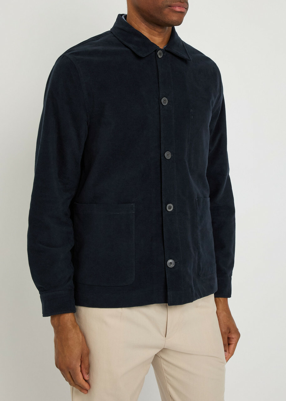 Sunspel Stretch-cotton Overshirt Navy
