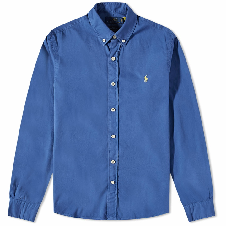 Photo: Polo Ralph Lauren Men's Lightweight Button Down Shirt in Royal Navy