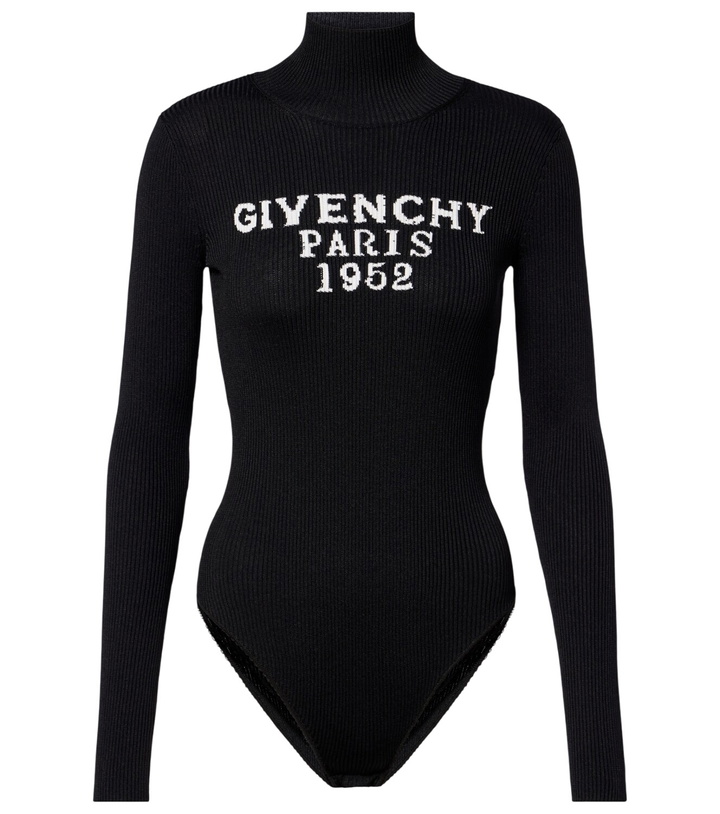 Photo: Givenchy Logo ribbed-knit bodysuit