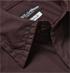 Dolce & Gabbana - Slim-Fit Bib-Front Washed-Cotton Shirt - Men - Merlot