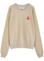 Vivienne Westwood Orb-embroidered Cotton Sweatshirt Sand