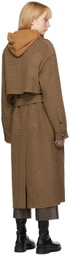 Nanushka Brown Ara Houndstooth Coat