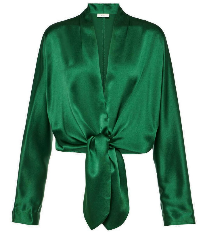 Photo: The Sei Tie-front silk satin blouse