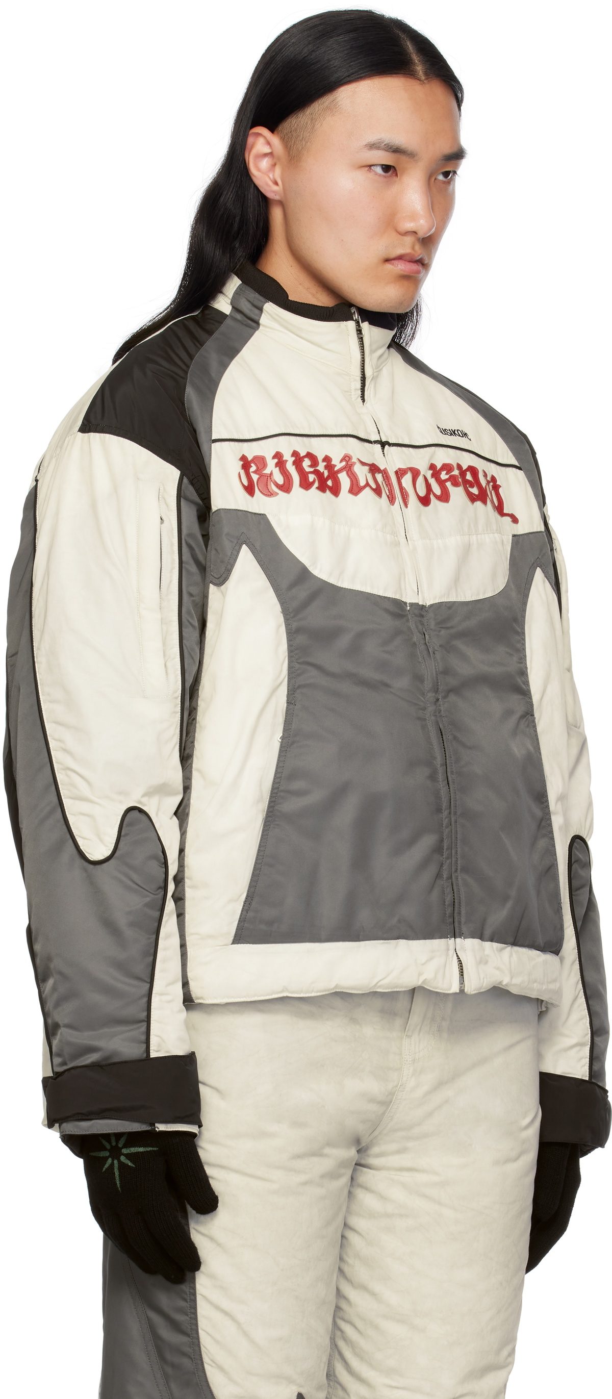 KUSIKOHC White & Gray Rider Padded Jacket