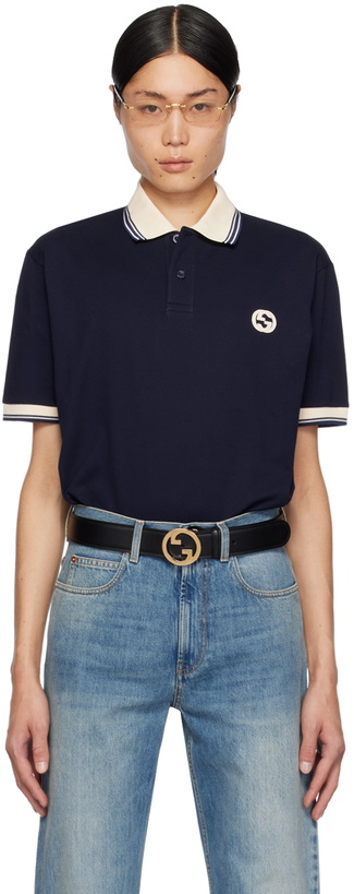 Photo: Gucci Navy Interlocking G Polo