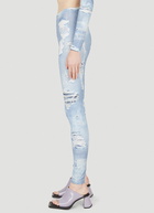 Denim Print Leggings in Blue