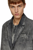 Diesel Blazer in tailoring pinstripe denim - Denim Jackets - Unisex - Black