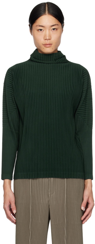 Photo: HOMME PLISSÉ ISSEY MIYAKE Green Dolman Sleeve Turtleneck