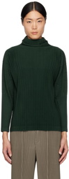 HOMME PLISSÉ ISSEY MIYAKE Green Dolman Sleeve Turtleneck