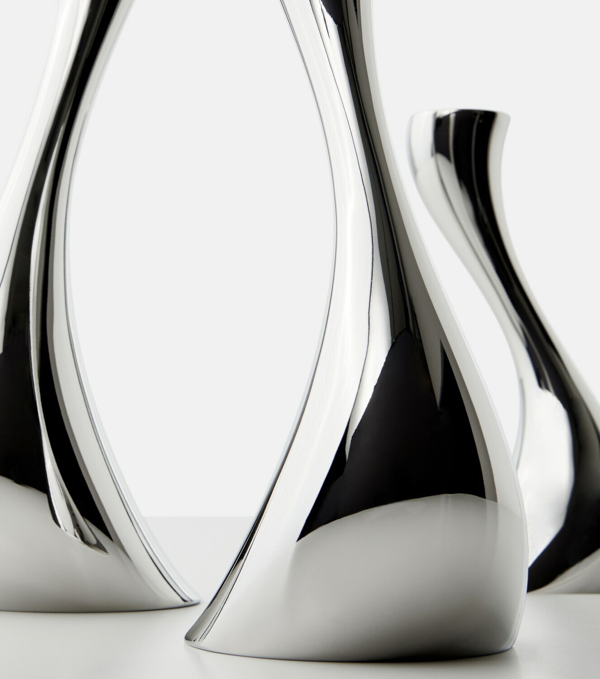 Georg Jensen Cobra set of 3 stainless steel candle holders by Constantin Wortmann