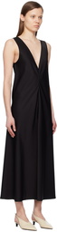 LESET Black Barb Midi Dress