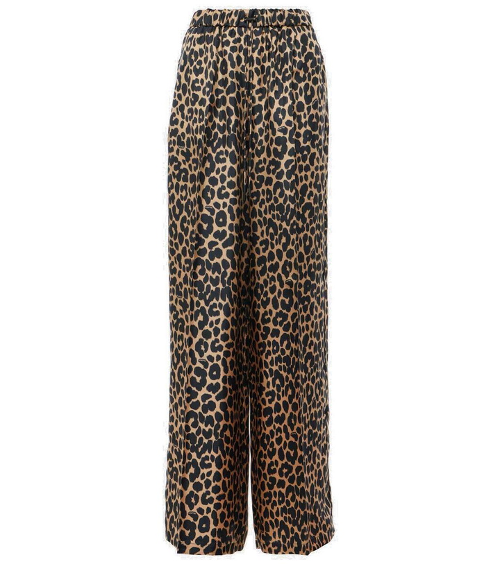 Photo: Max Mara Leopard-print silk wide-leg pants