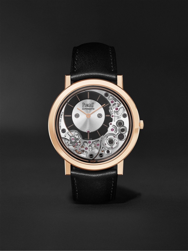 Photo: Piaget - Altiplano Ultimate Automatic 41mm 18-Karat Rose Gold and Leather Watch, Ref. No. G0B43120