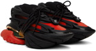 Balmain Black & Red Unicorn Sneakers