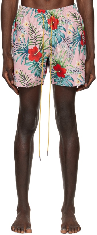 Photo: Rhude Pink Tropical Swim Shorts