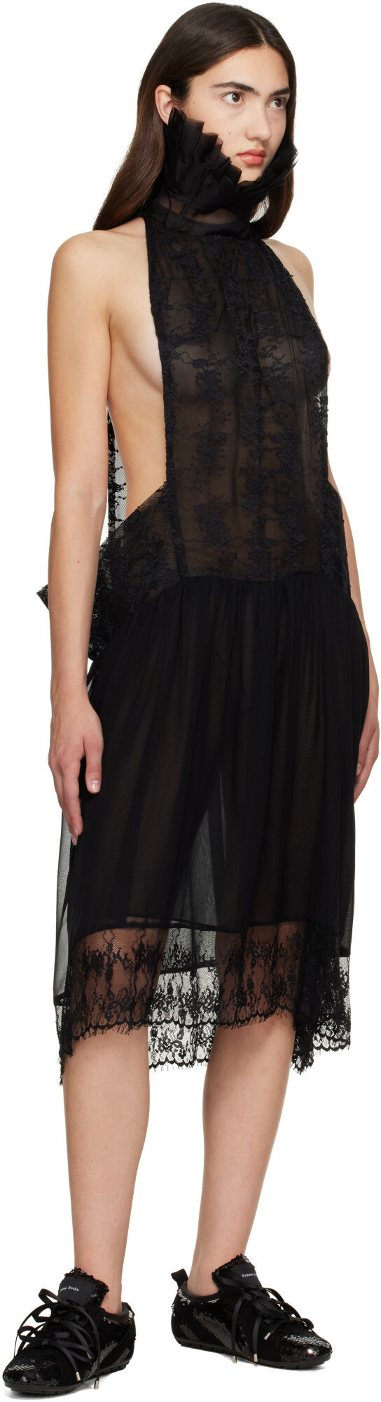 Collina Strada Black Lestat Midi Dress