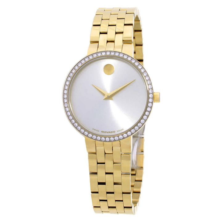 Photo: Movado Museum Quartz Diamond White Dial Ladies Watch 0608068