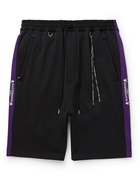 MASTERMIND WORLD - Logo-Print Striped Jersey Drawstring Shorts - Black