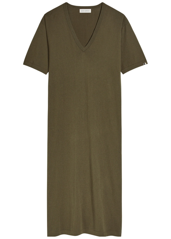 Photo: Extreme Cashmere n°410 Inda Cotton and Cashmere-blend Maxi Dress - Khaki - One Size