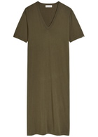 Extreme Cashmere n°410 Inda Cotton and Cashmere-blend Maxi Dress - Khaki - One Size