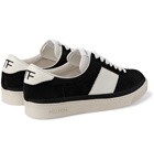 TOM FORD - Bannister Leather-Trimmed Suede Sneakers - Black