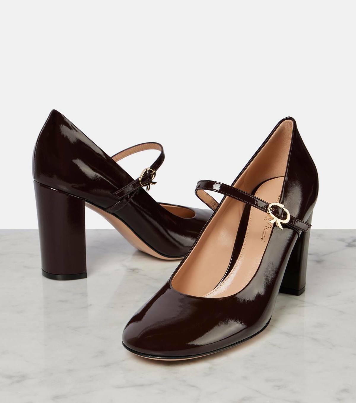 Gianvito Rossi 85 patent leather Mary Jane pumps Gianvito Rossi