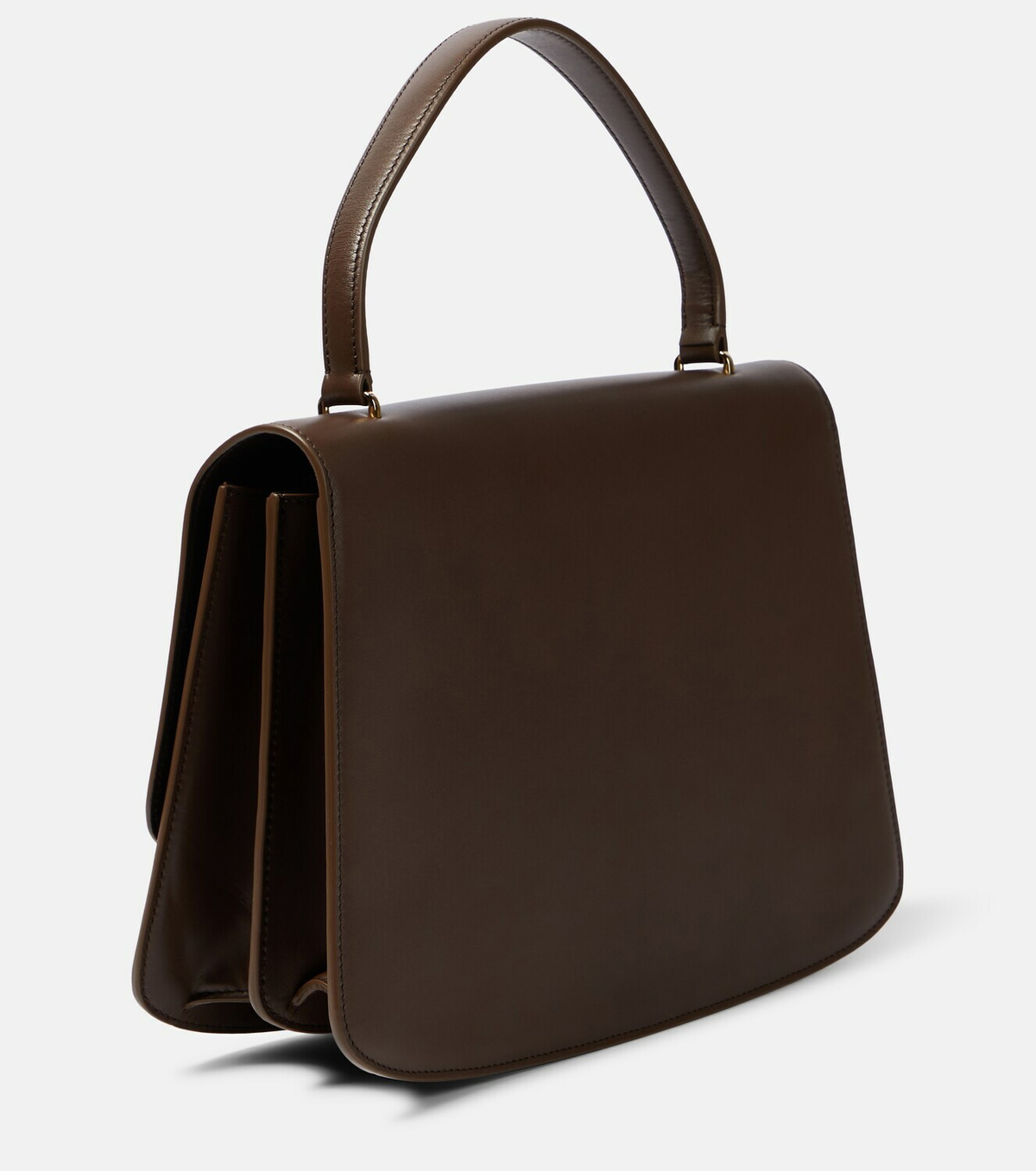 E W Sofia Leather Shoulder Bag in Brown - The Row