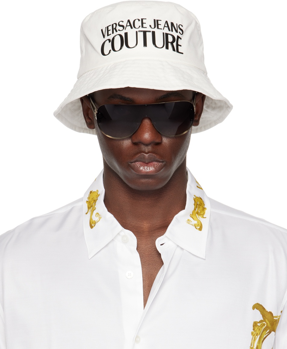 Photo: Versace Jeans Couture White Logo Bucket Hat