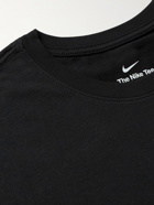 Nike Tennis - NikeCourt Logo-Appliquéd Cotton-Jersey Tennis T-Shirt - Black