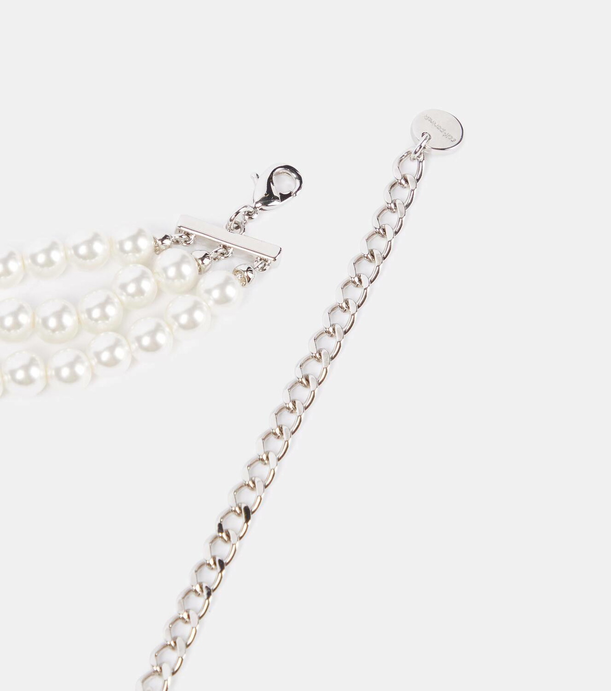 Self-Portrait Crystal Flower faux pearls-embellished choker