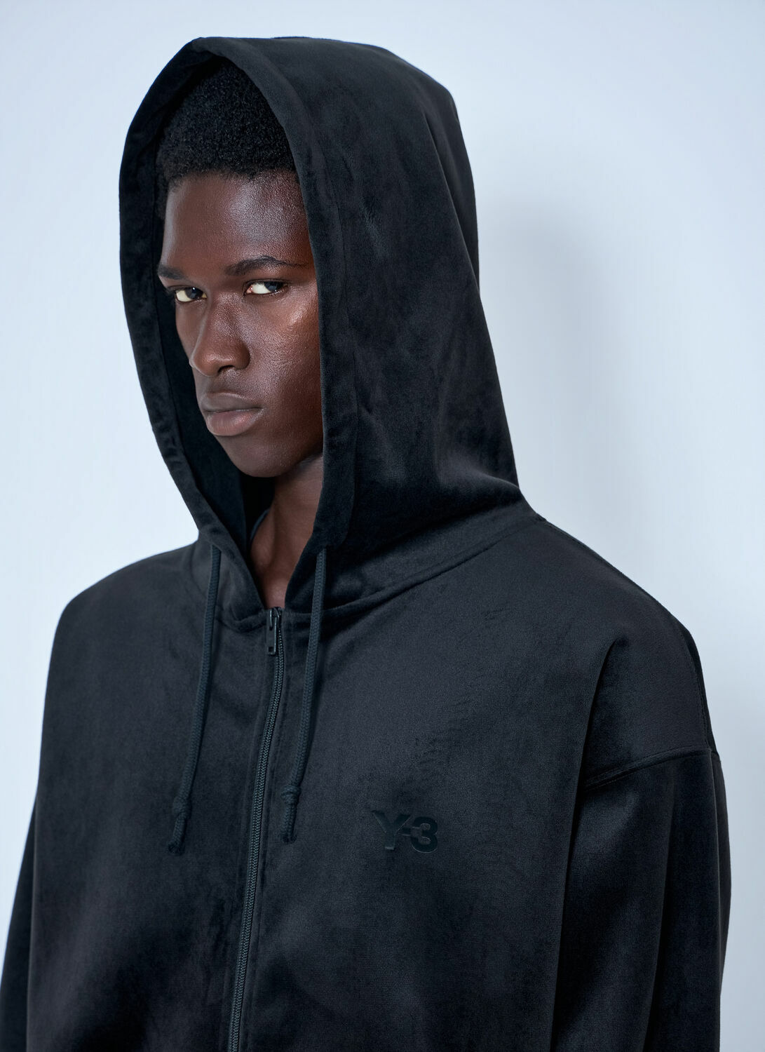 Y-3 Zip-Up Hoodie with Ribbed Trims
