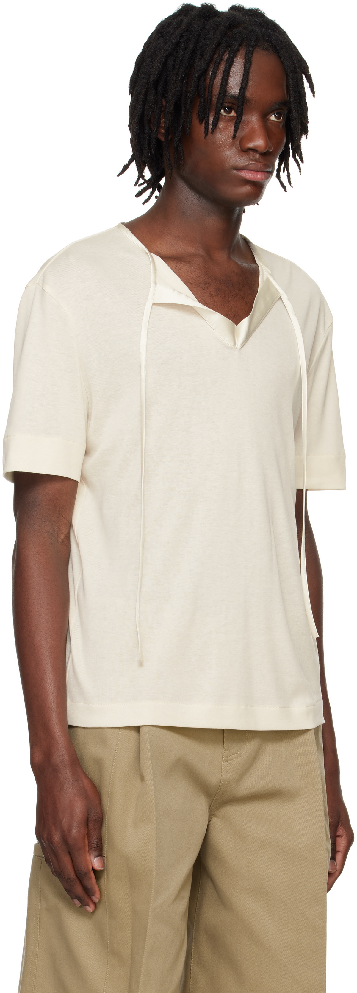 System Off-White Satin Strap T-shirt