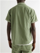 Corridor - Convertible-Collar Embroidered Linen and Cotton-Blend Shirt - Green