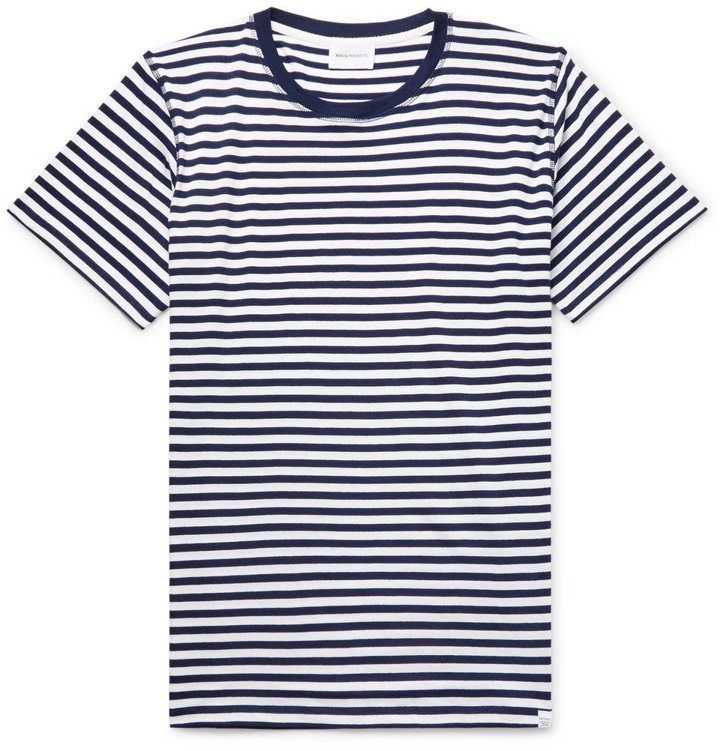 Photo: Norse Projects - Niels Striped Cotton-Jersey T-Shirt - Navy