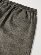 De Bonne Facture - Herringbone Wool Drawstring Trousers - Gray