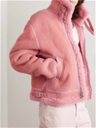 VETEMENTS - Reversible Suede-Lined Shearling Jacket - Pink