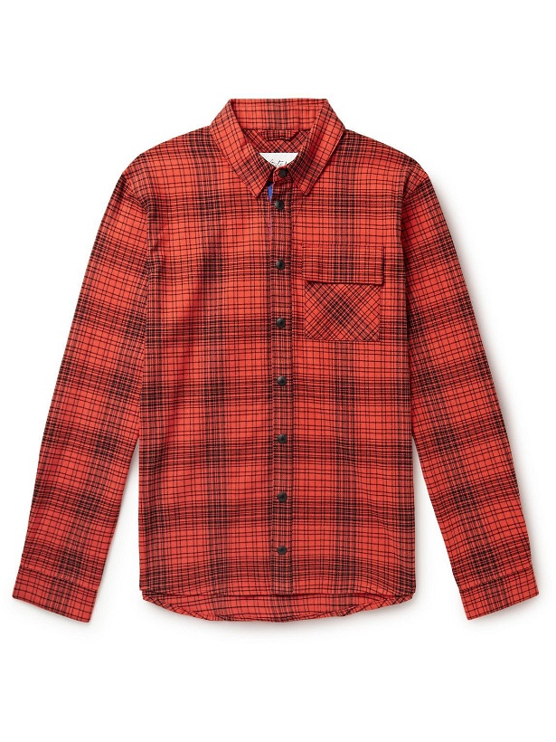Photo: Aztech Mountain - Loge Peak Shell-Panelled Checked Brushed-Cotton Ski Overshirt - Red