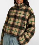 Miu Miu Plaid cropped fleece jacket