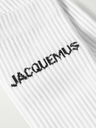 Jacquemus - Logo-Intarsia Ribbed Cotton-Blend Socks - White