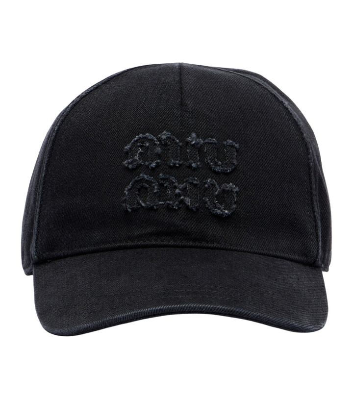 Photo: Miu Miu Logo denim baseball cap