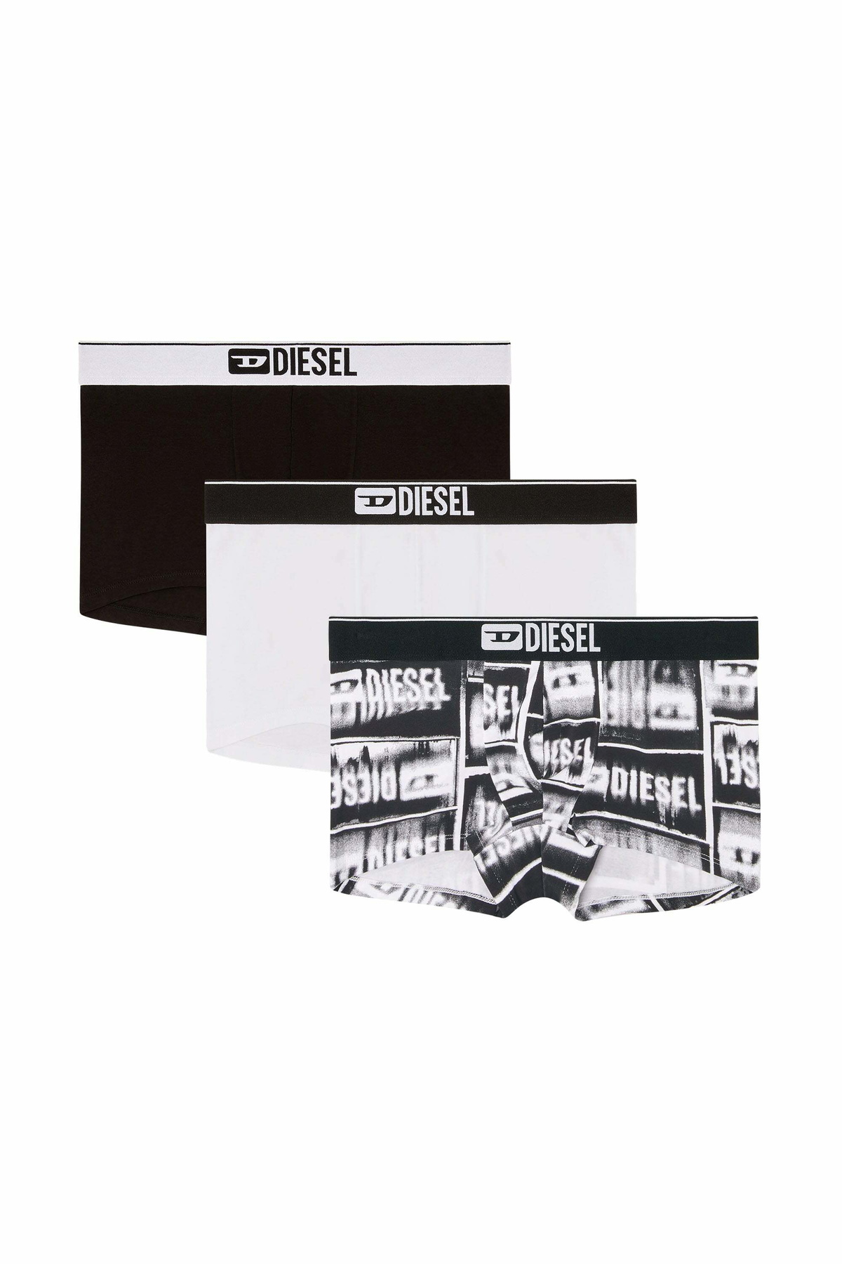 Diesel Three-pack boxer briefs in stretch cotton - Trunks Mens in Multicolor