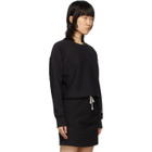 Champion Reverse Weave Black Cropped Crewneck Sweatshirt
